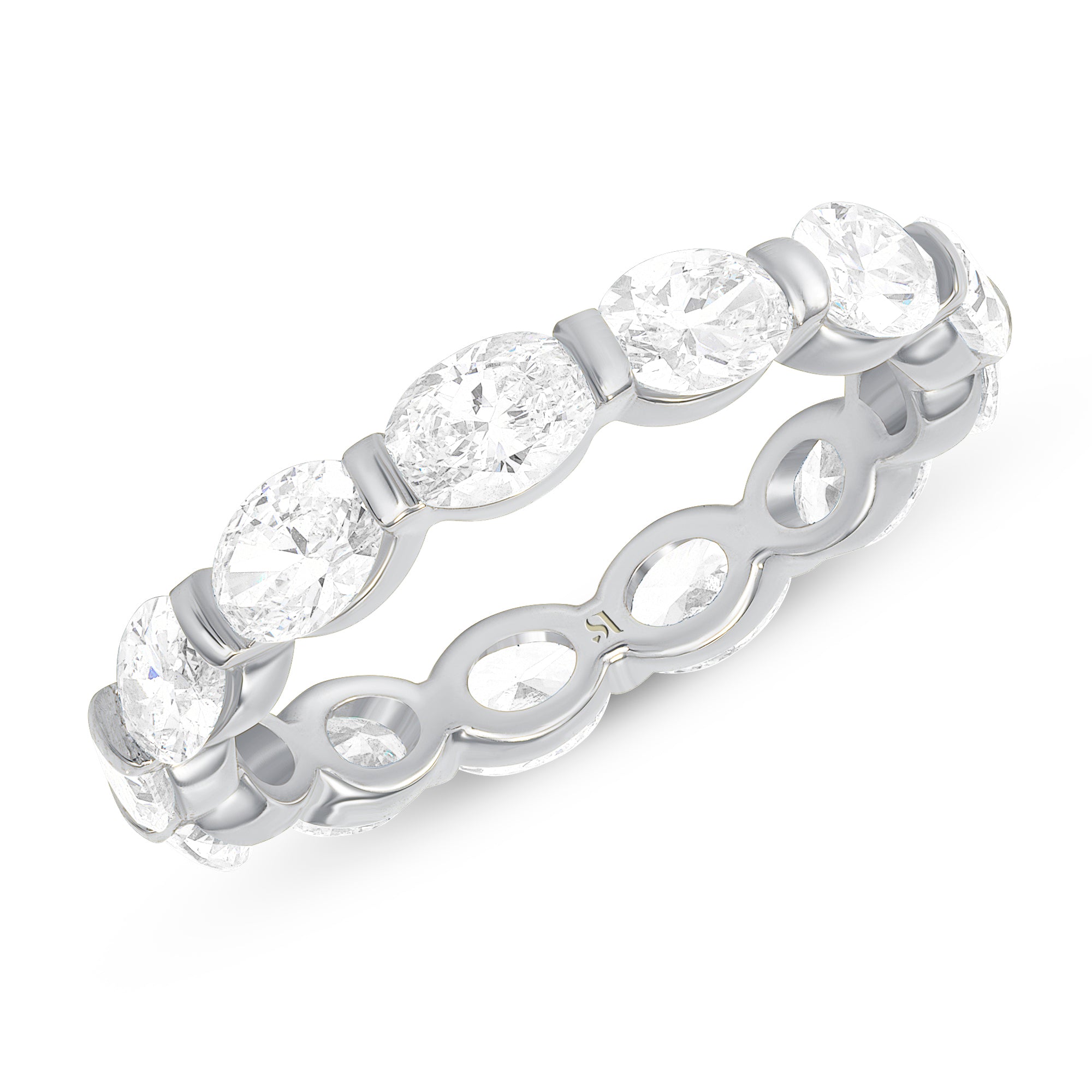 Oval Cut Eternity White Gold Band