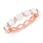 Oval Cut Eternity Rose Gold Band