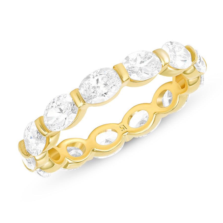 Oval Cut Eternity Yellow Gold Band