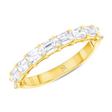 Yellow Gold East-West Set Emerald Eternity Band