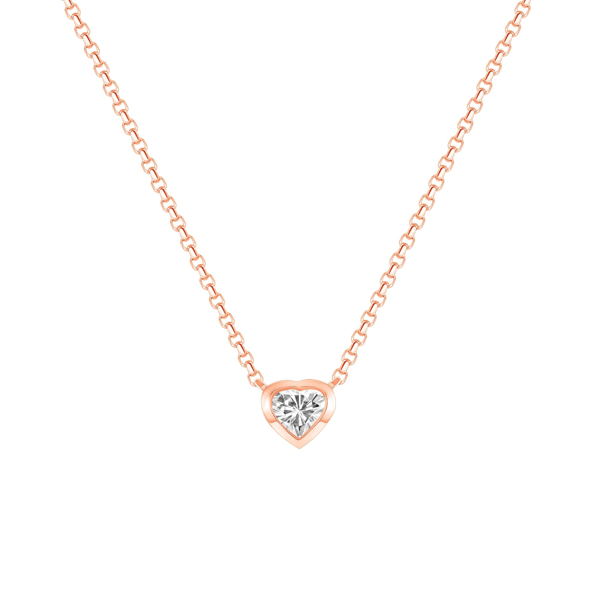 Heart shape Rose Gold Diamond Necklace