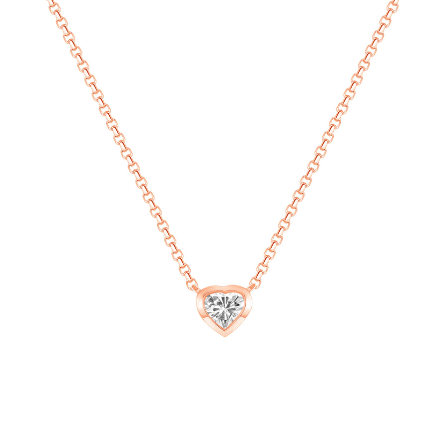 Heart shape Rose Gold Diamond Necklace
