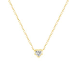 Heart shape Yellow Gold Diamond Necklace