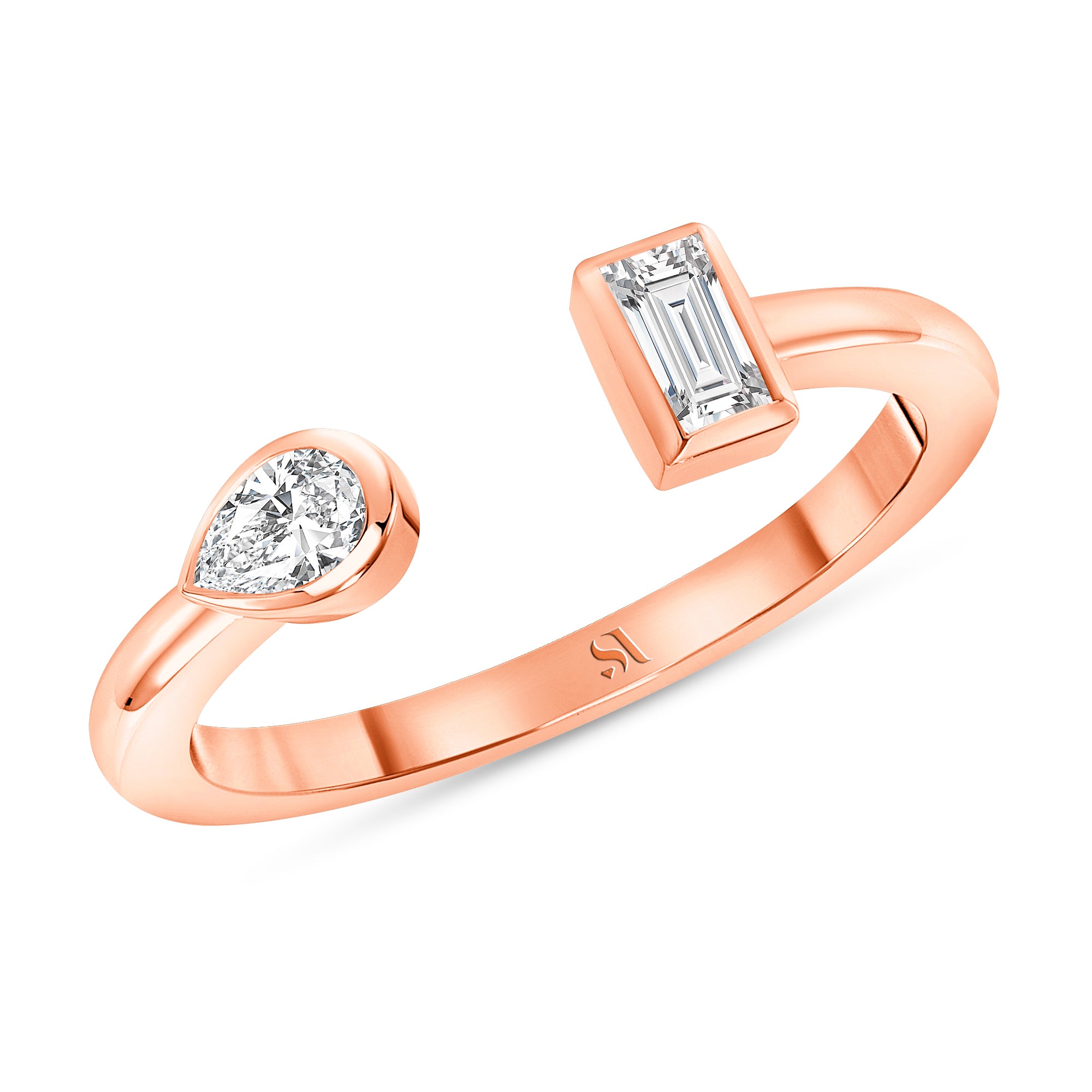 Open Rose Gold Diamond Ring