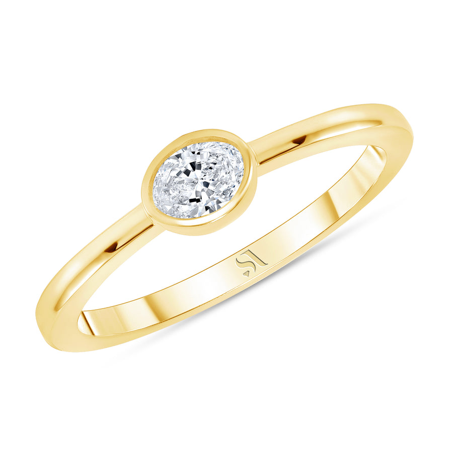 18k Yellow Gold Bezel Set Ring