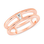 Tapered Baguette Rose Gold Diamond Band
