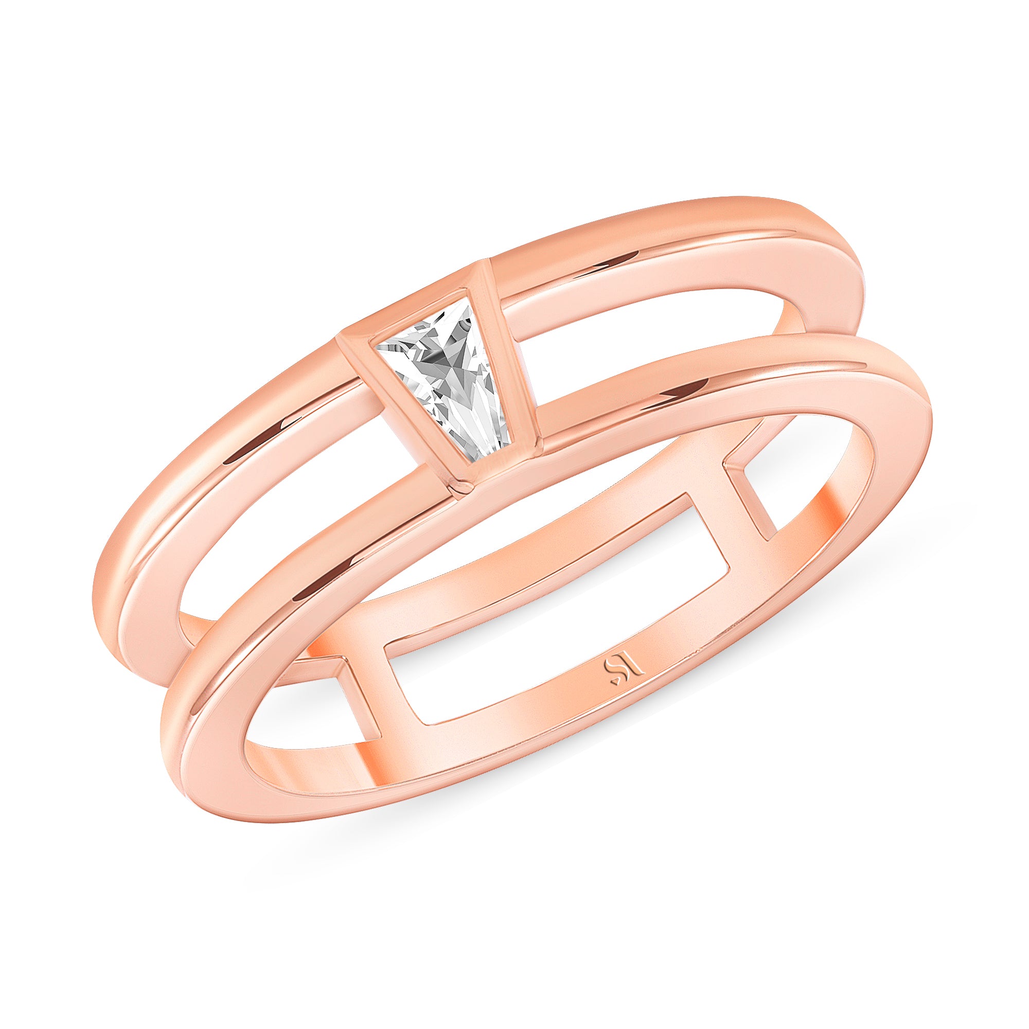 Tapered Baguette Rose Gold Diamond Band