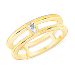Tapered Baguette Yellow Gold Diamond Band