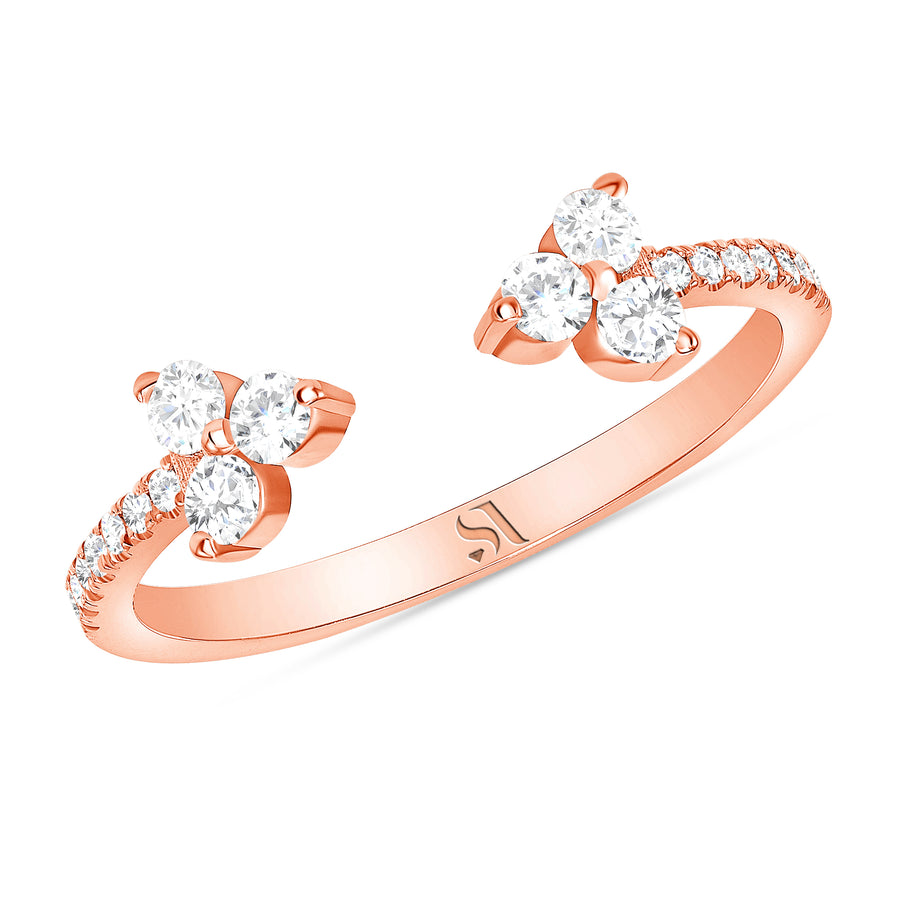 18k Rose Gold Open Diamond Band 