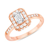 Emerald Cut Rose Gold Diamond Ring