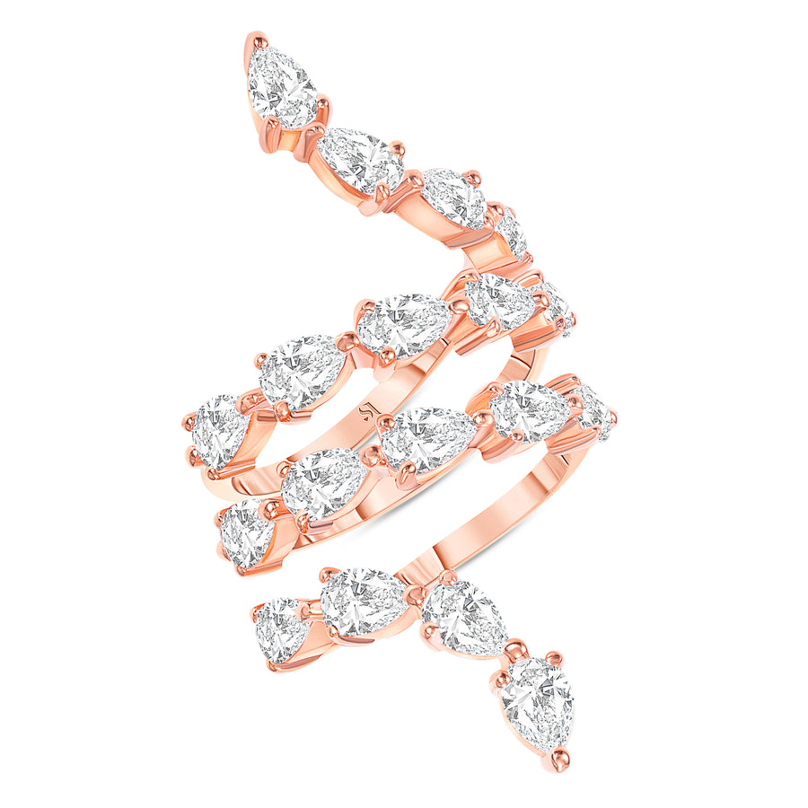 Diamond Pear Shape Rose Gold Ring