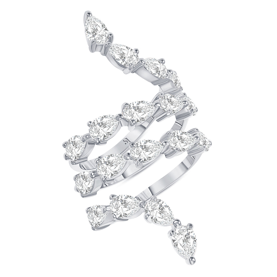 Diamond Pear Shape White Gold Ring