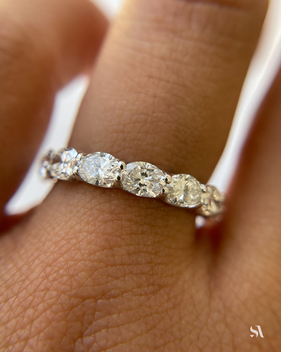 East-West Oval Gold Eternity Band 