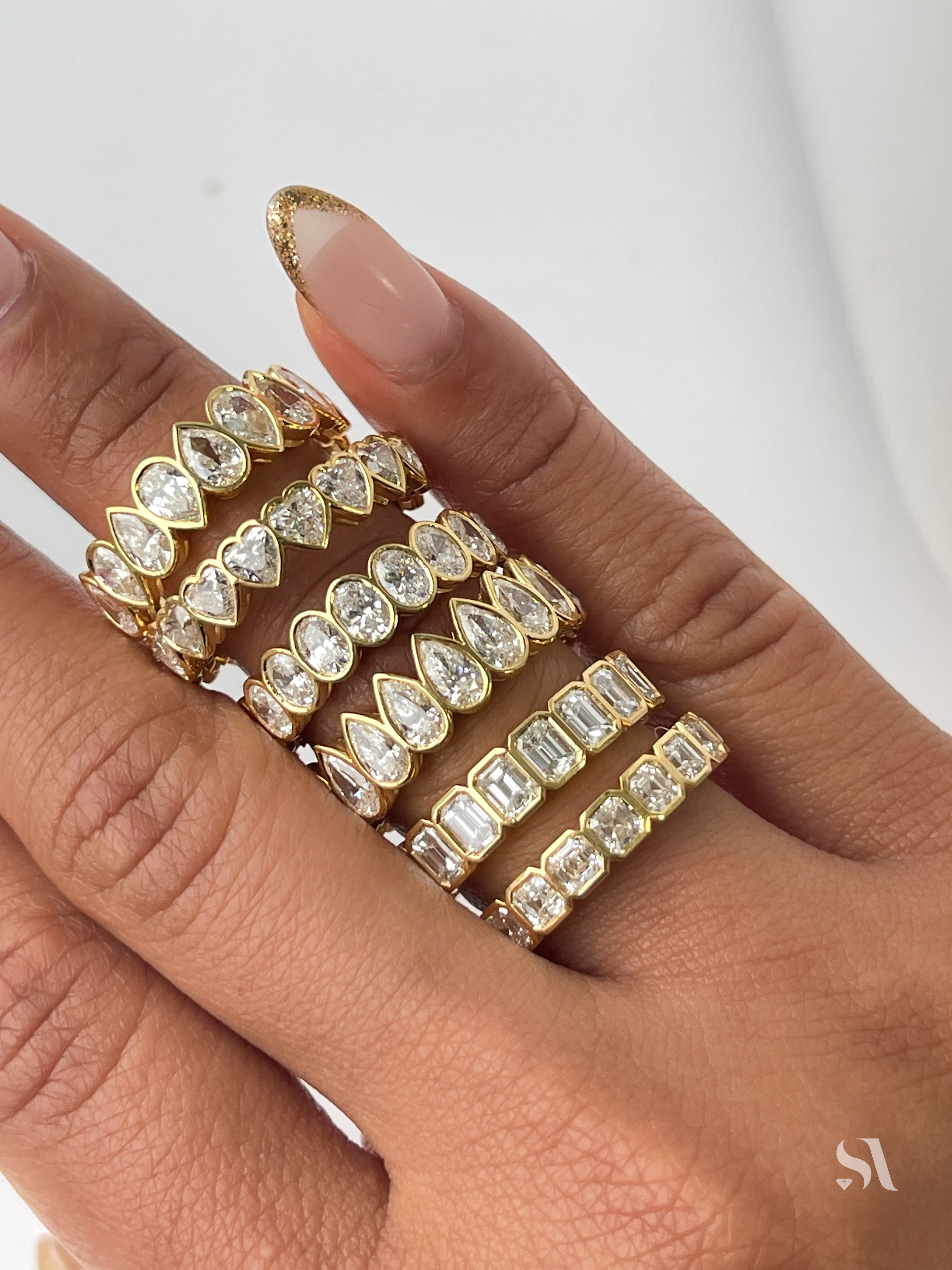 Oval Half Eternity Band – Sabrina A Jewelry - Main Image