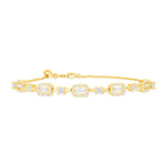 18k Yellow Gold 0.75 ct Baguette and Princess Diamond Bracelet