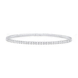 1.20ct Round Cut Diamonds 18K Gold Flexible Bangle - Sabrina A Jewelry