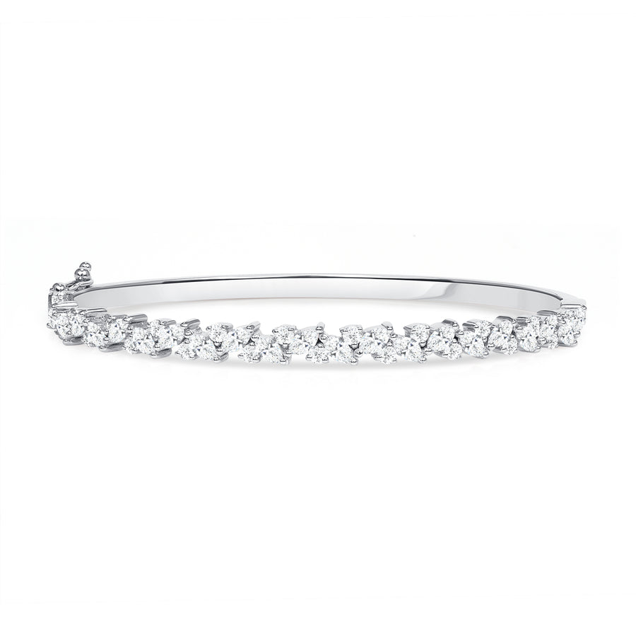 2.00 ct Marquise Natural Diamond 18k White Gold Bangle