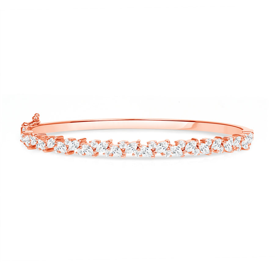 2.00 ct Marquise Natural Diamond 18k Rose Gold Bangle