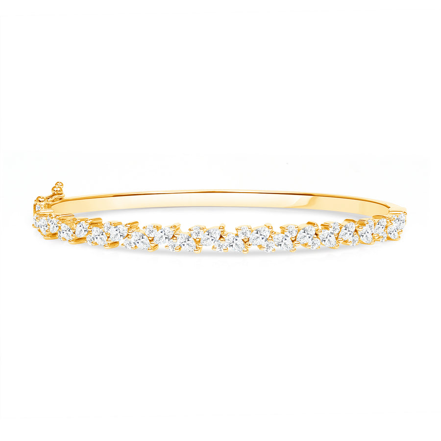 2.00 ct Marquise Natural Diamond 18k Yellow Gold Bangle