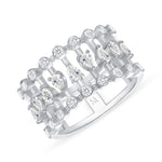 18k White Gold Pear Shaped Diamond Band