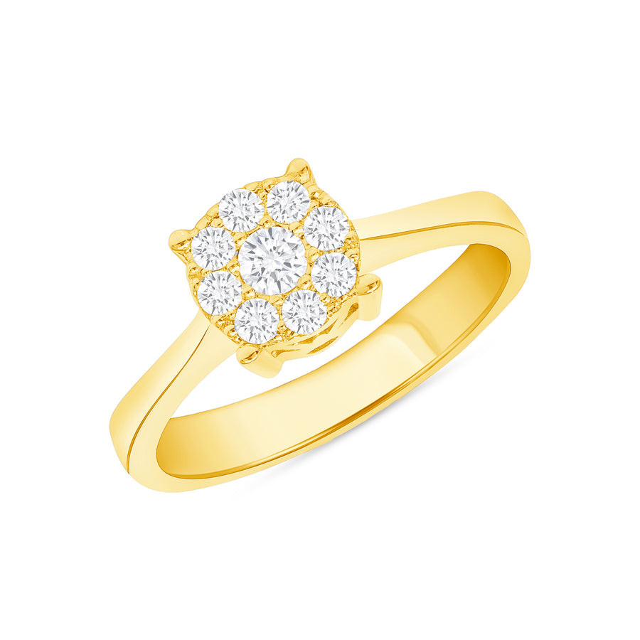 Stackable Round Diamonds 18k Yellow Gold Ring 