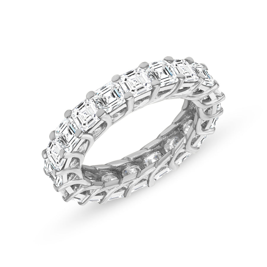 4.0 tcw Asscher Cut Diamond Eternity Band 18K Gold or Platinum, Eternity Ring, Wedding Band, Diamond Ring, Wedding Ring