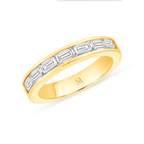 East West Baguette Channel Set 0.85 tcw Natural Diamond Halfway 18k Gold/Platinum Eternity Band - Sabrina A Jewelry